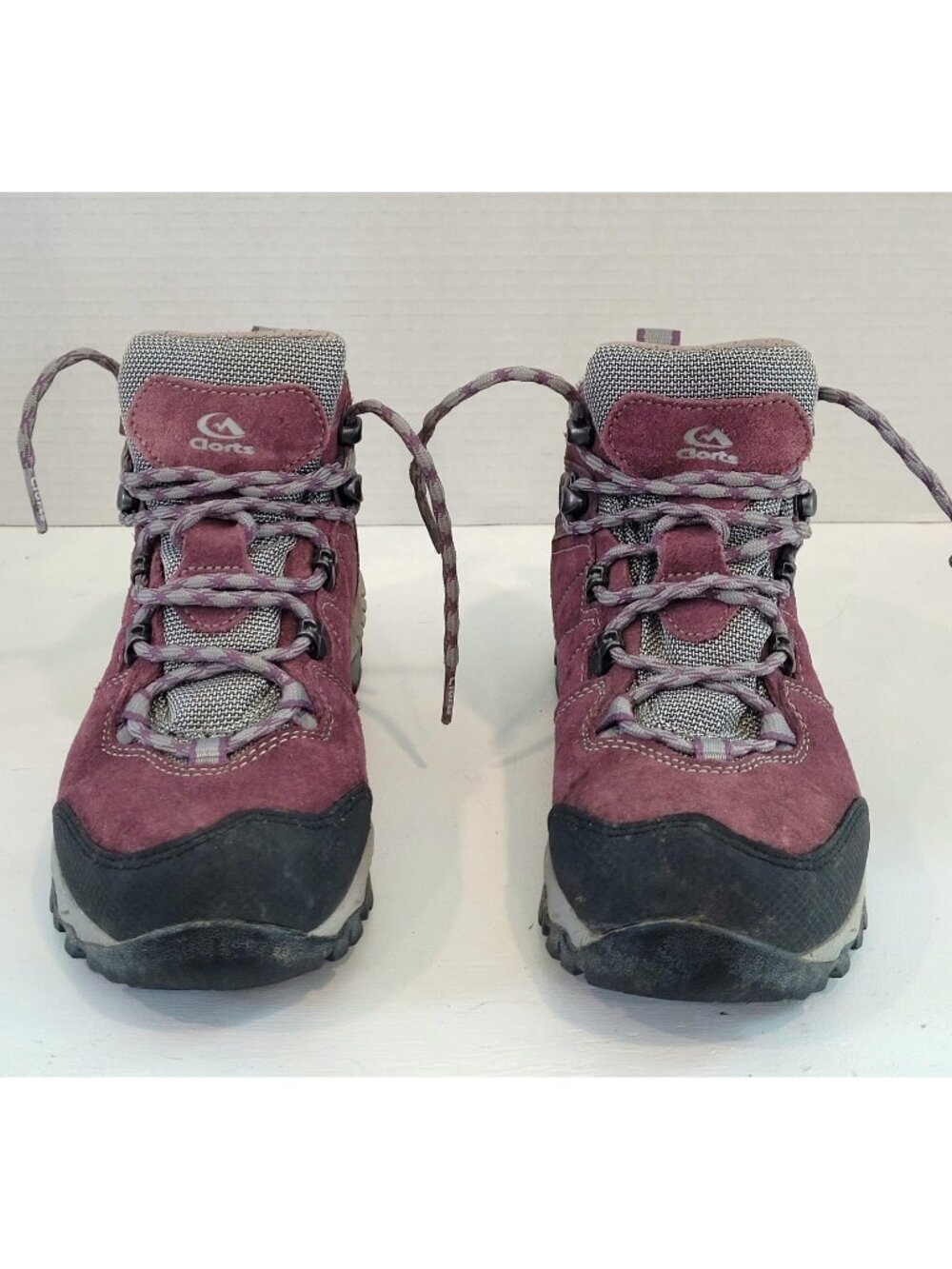 CLORTS Womens 5.5 Trail Hiking Boots Mauve Suede Lead Up Waterproof